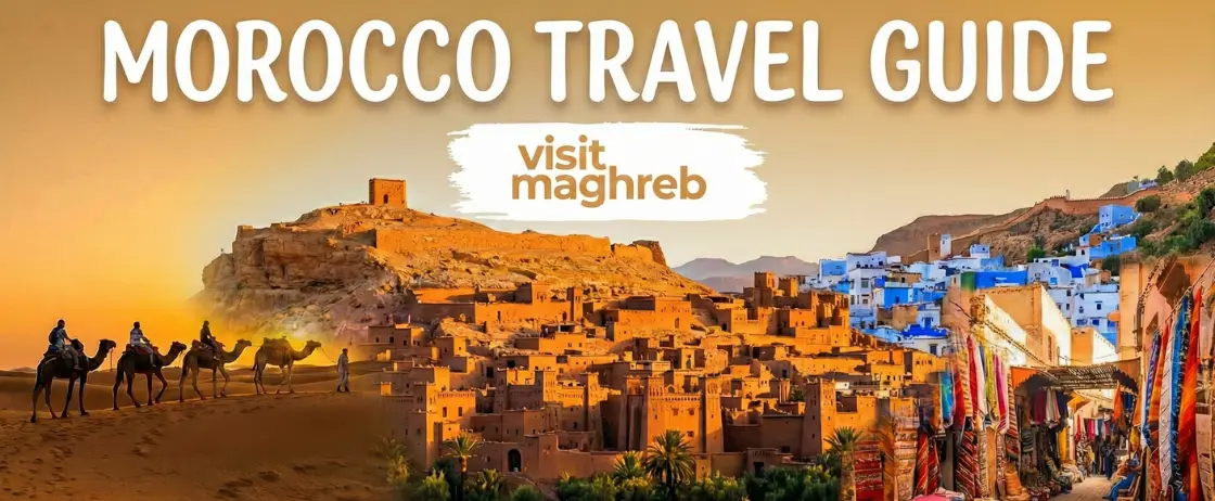 Morocco travel guide featuring Marrakech, Fes, and the Sahara
